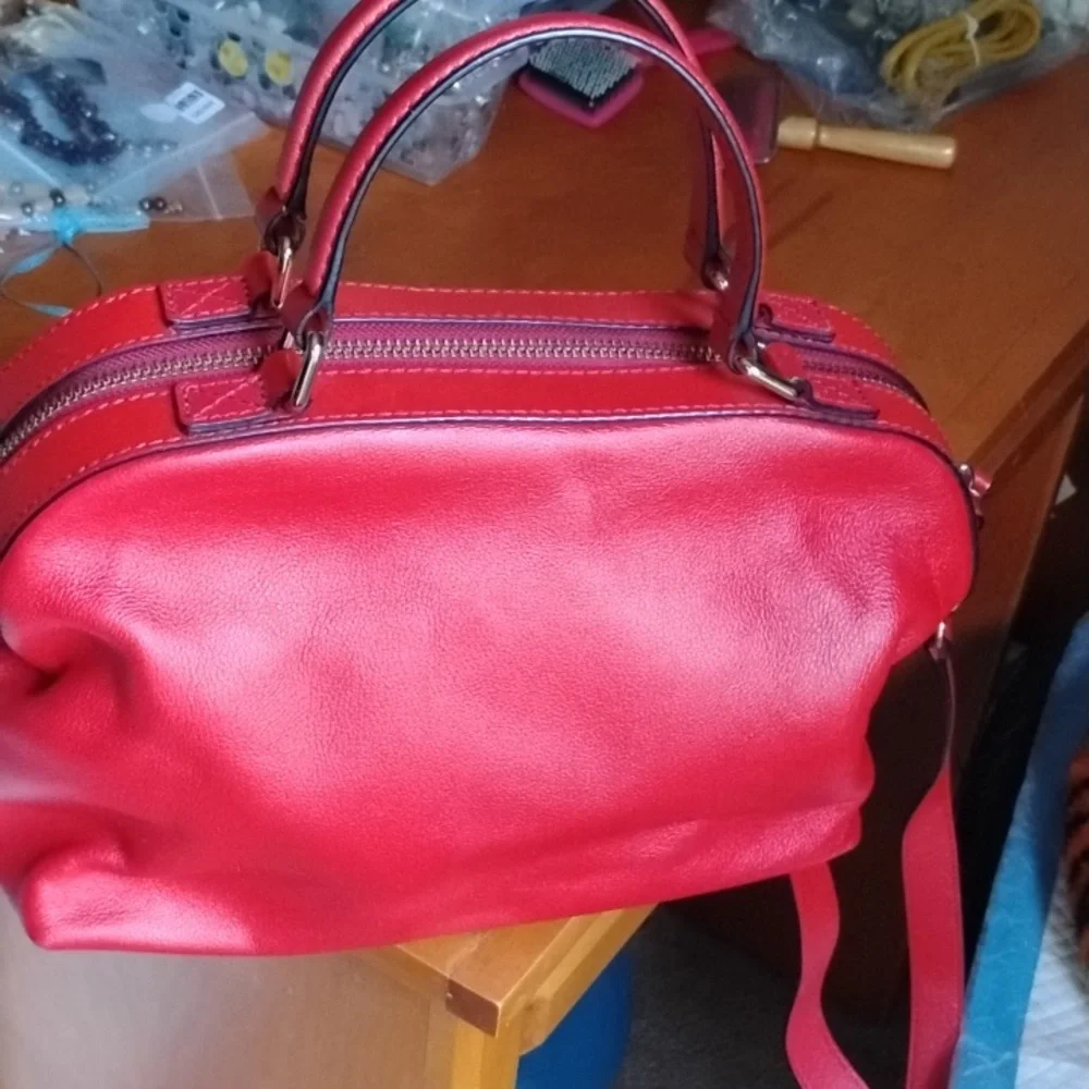 Kate Spade Red Leather Satchel - Picture 2 of 13